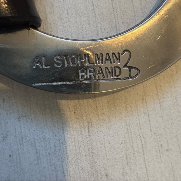 Vtg Al Stohlman Brand Black Leather Belt Floral Tooled Silver Western Cowgirl - Picture 10 of 11